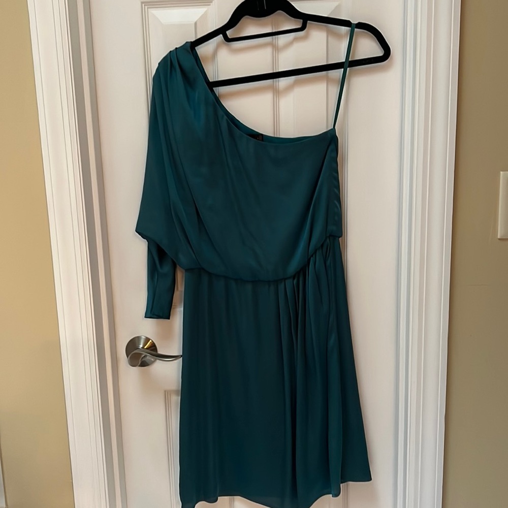 Teal one shoulder dress from The Limited
